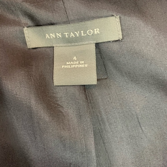 Ann Taylor Black Print Wool Silk Lined Blazer - Picture 13 of 14